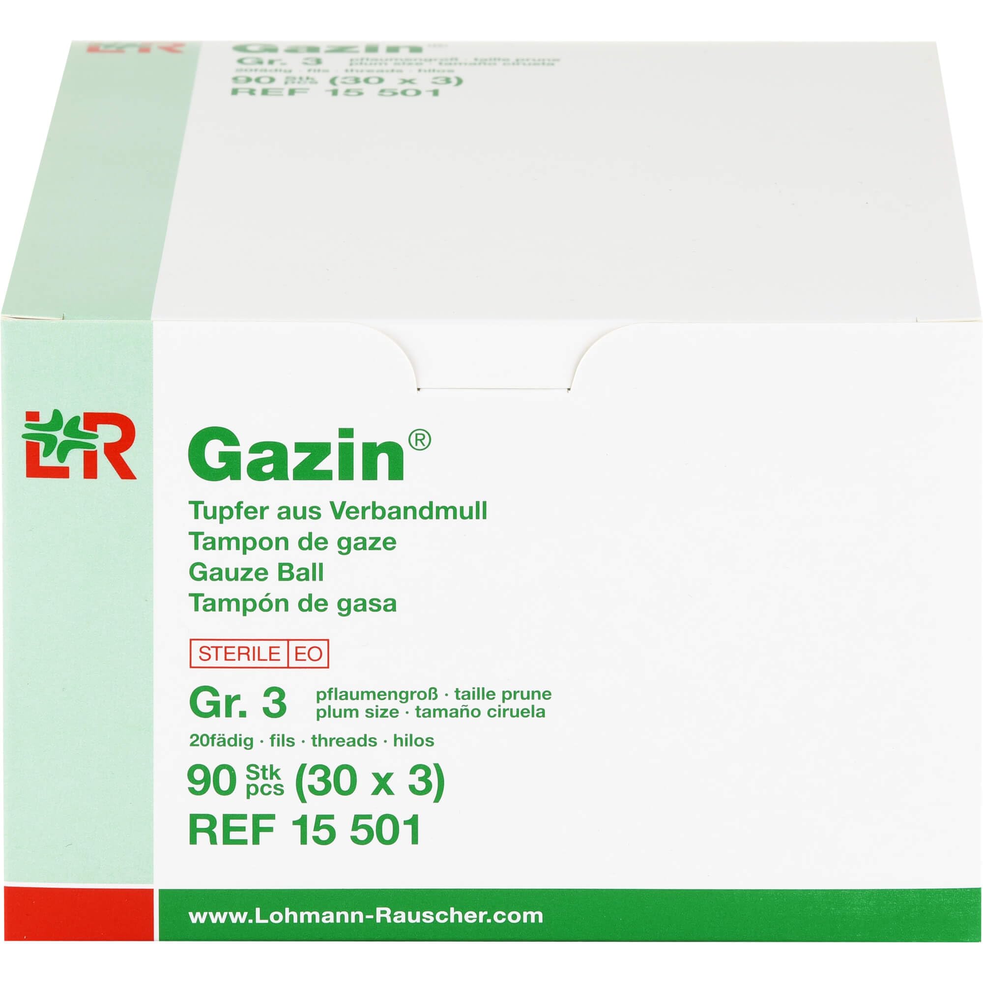 Gazin Tupfer pflaumengroß steril Gr. 3, 90 St. Tupfer