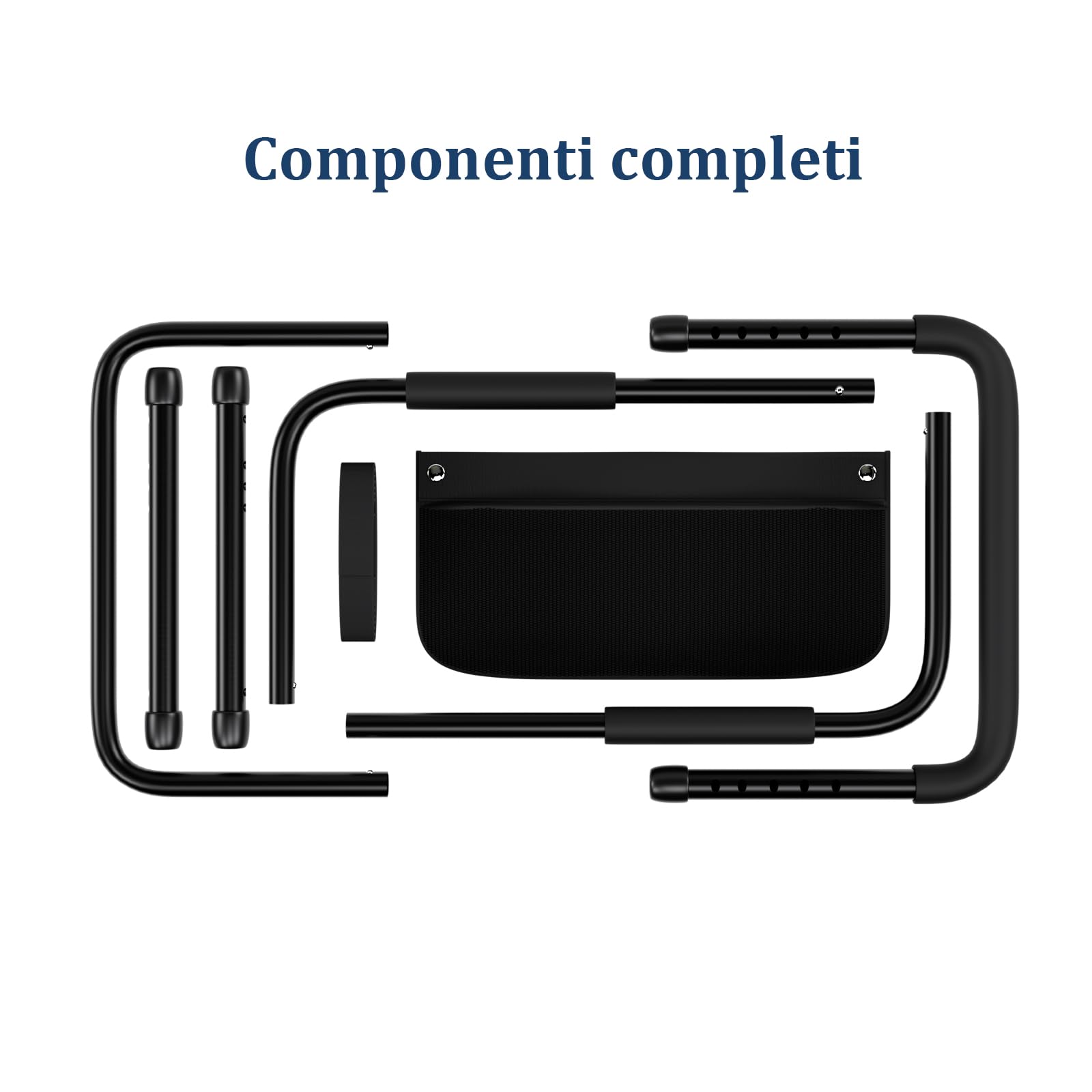 Griglia per letto per anziani e disabili, manico di sicurezza con ringhiera regolabile in altezza e design rimovibile, facile da installare (nero)