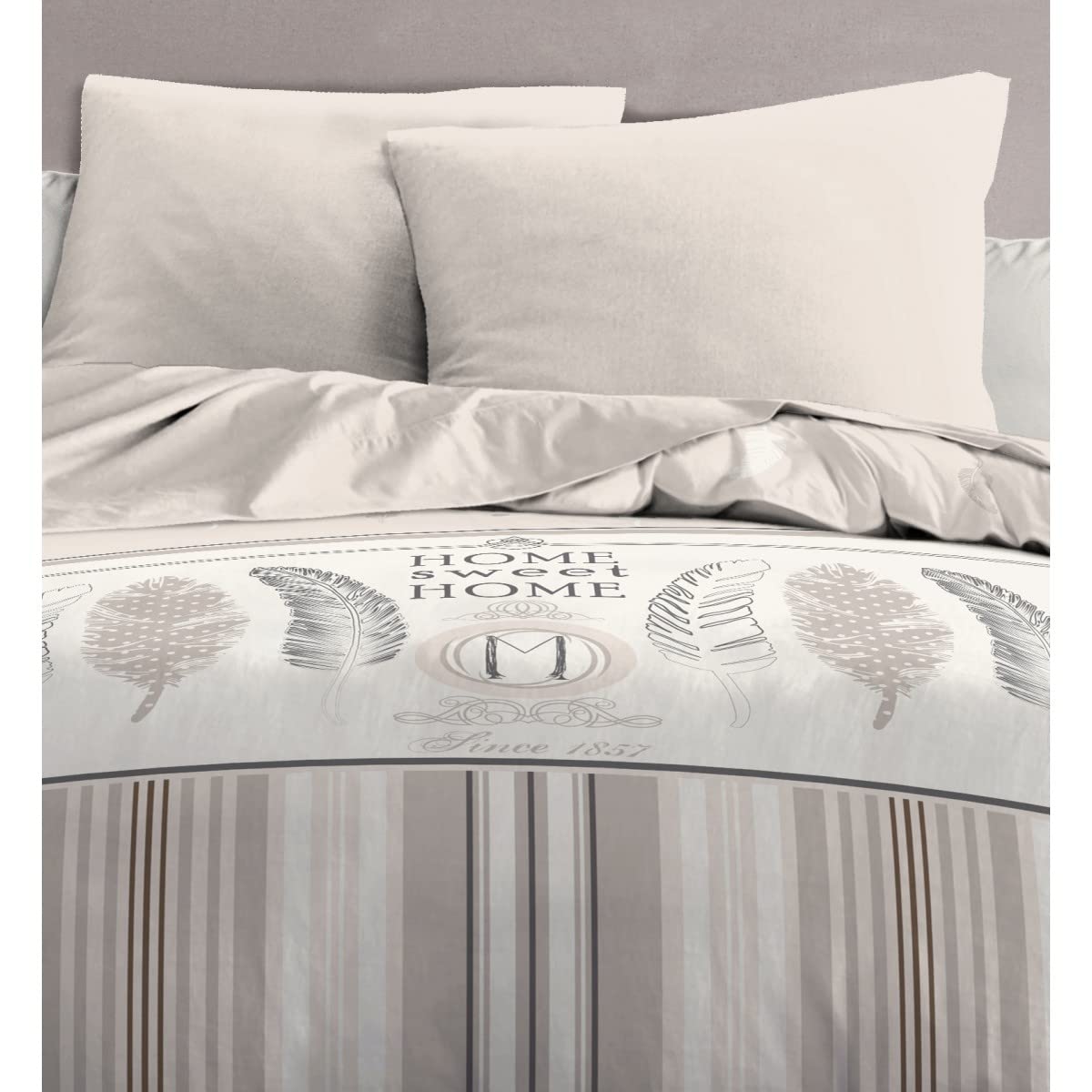 Komplet pościeli 220 x 240 cm – poszewka + 2 poszewki – miękka, lekka, łatwa w pielęgnacji – Home Sweet Home Home linge passion