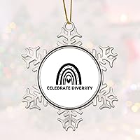 Vista 3 de Gay Lesbian LGBTQ Pride Celebrate Diversity Metal Christmas Ornament for Xmas Tree Pendant Bauble Hanging Keepsake Holiday Souvenir Motivational