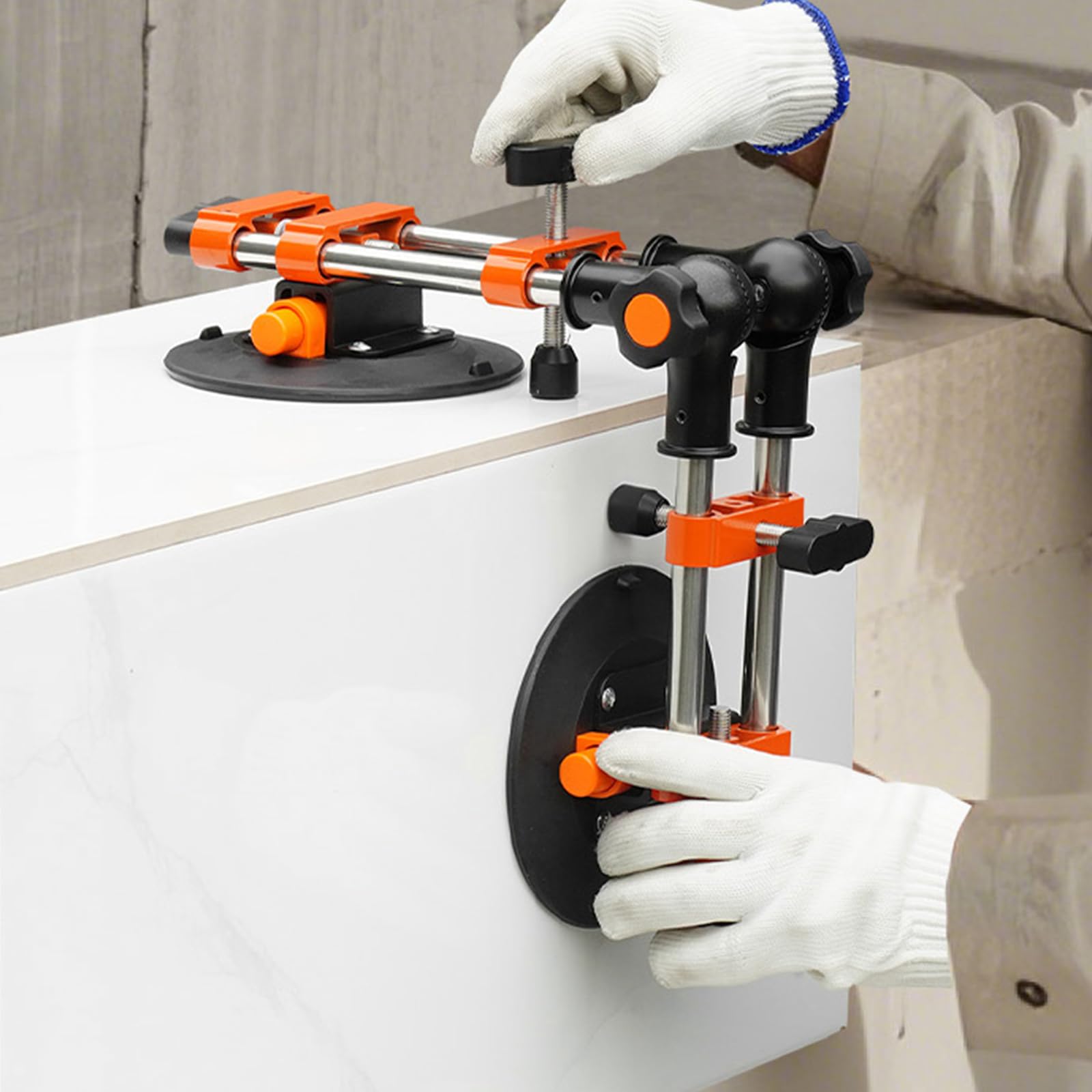 VEVOR 2 PCS Herramientas para Unir Juntas de Granito con Ventosas de 152 mm Ajustable de 90° a 270° para Unir y Nnivelar Juntas, Herramienta para Instalar Baldosas y Losas de Mármol en Encimeras