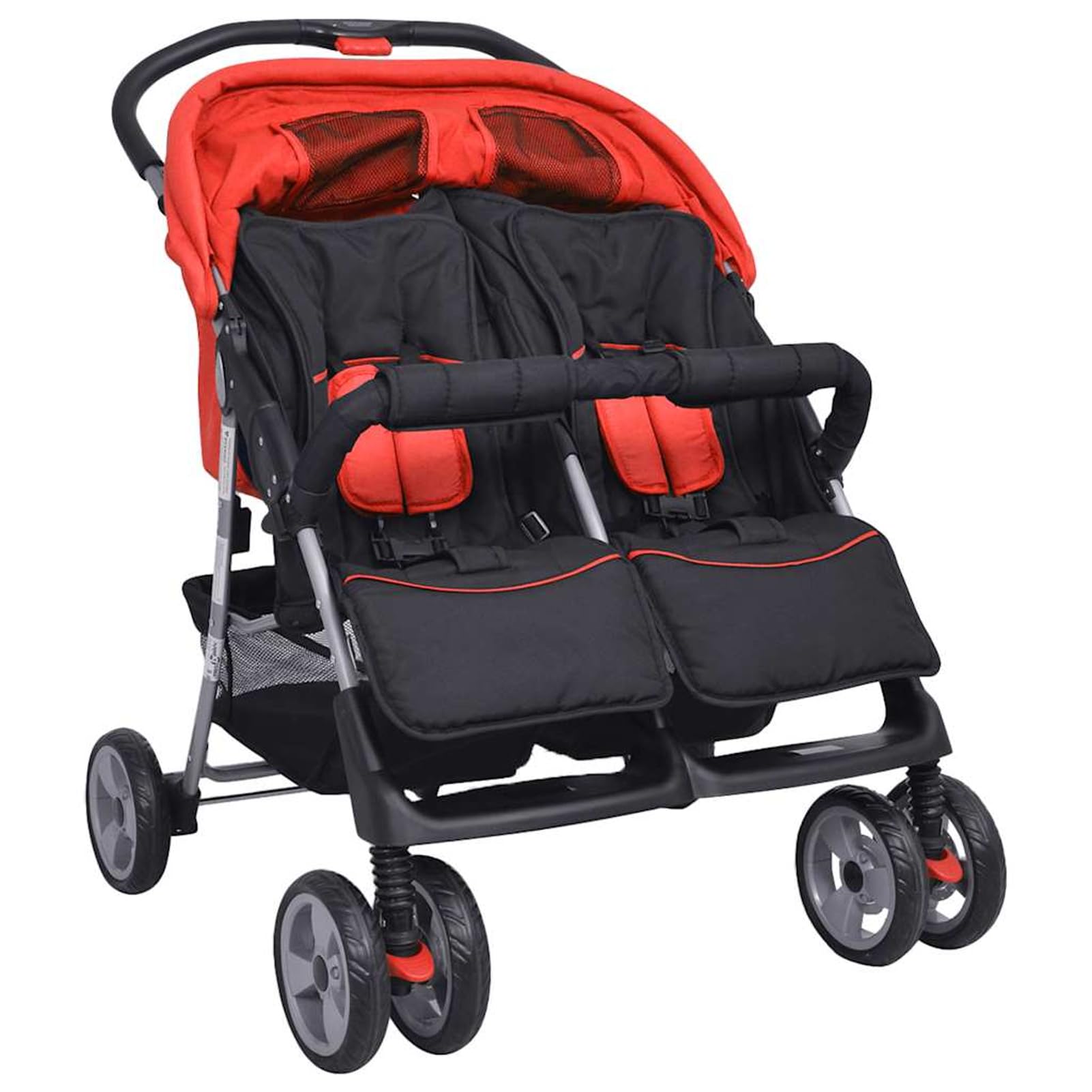 Gecheer Bettlaken 60 x 120 cm, Spannbettlaken für Babys, 60 x 120 cm, Kinderwagen, Stahl, Rot und Schwarz