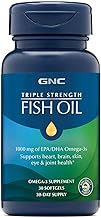 GNC Triple Strength Fish Oil Omega 3 Supplement, 1000mg EPA and DHA, Supports Heart, Brain, Skin, Eye and Joint Health, 30 Softgels
