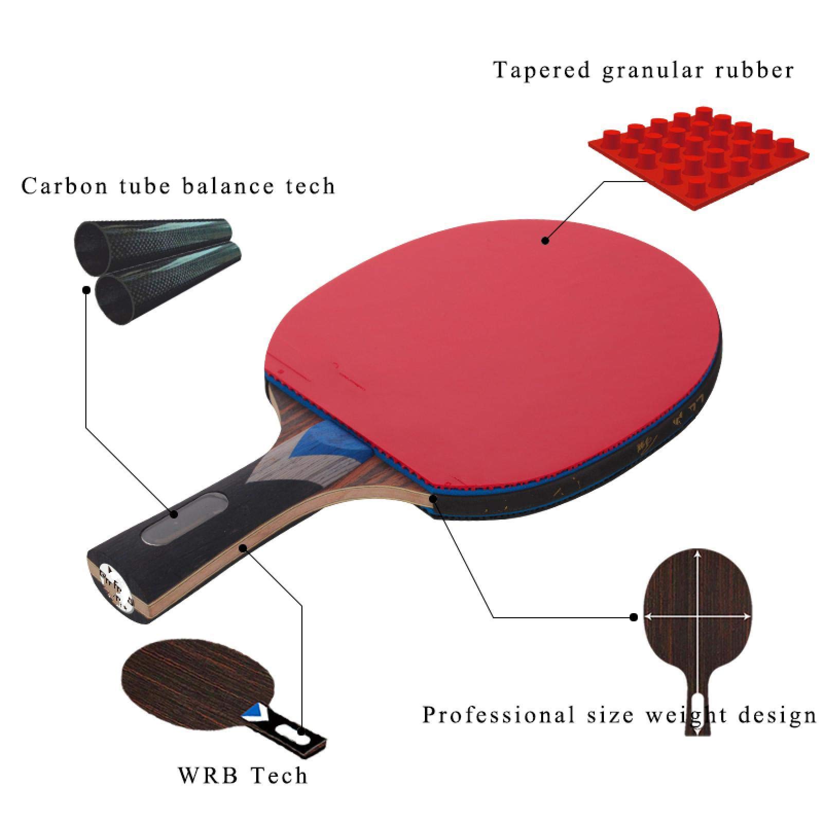 rakiety do tenisa stołowego, Profesjonalna rakietka do ping-ponga Carbon Tube Tech Competition szybkiego ataku i łuku