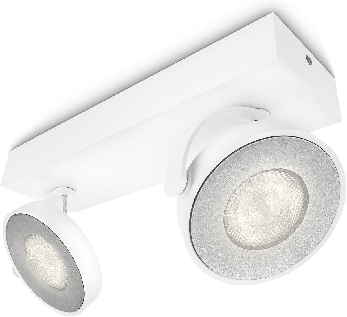 Philips myLiving Clockwork LED 2-er Spotbalken (11,5 W), dimmbare Leuchte mit 2 integrierten LED Spots, energiesparende Raumbeleuchtung mit langer Nutzlebensdauer, Weiß