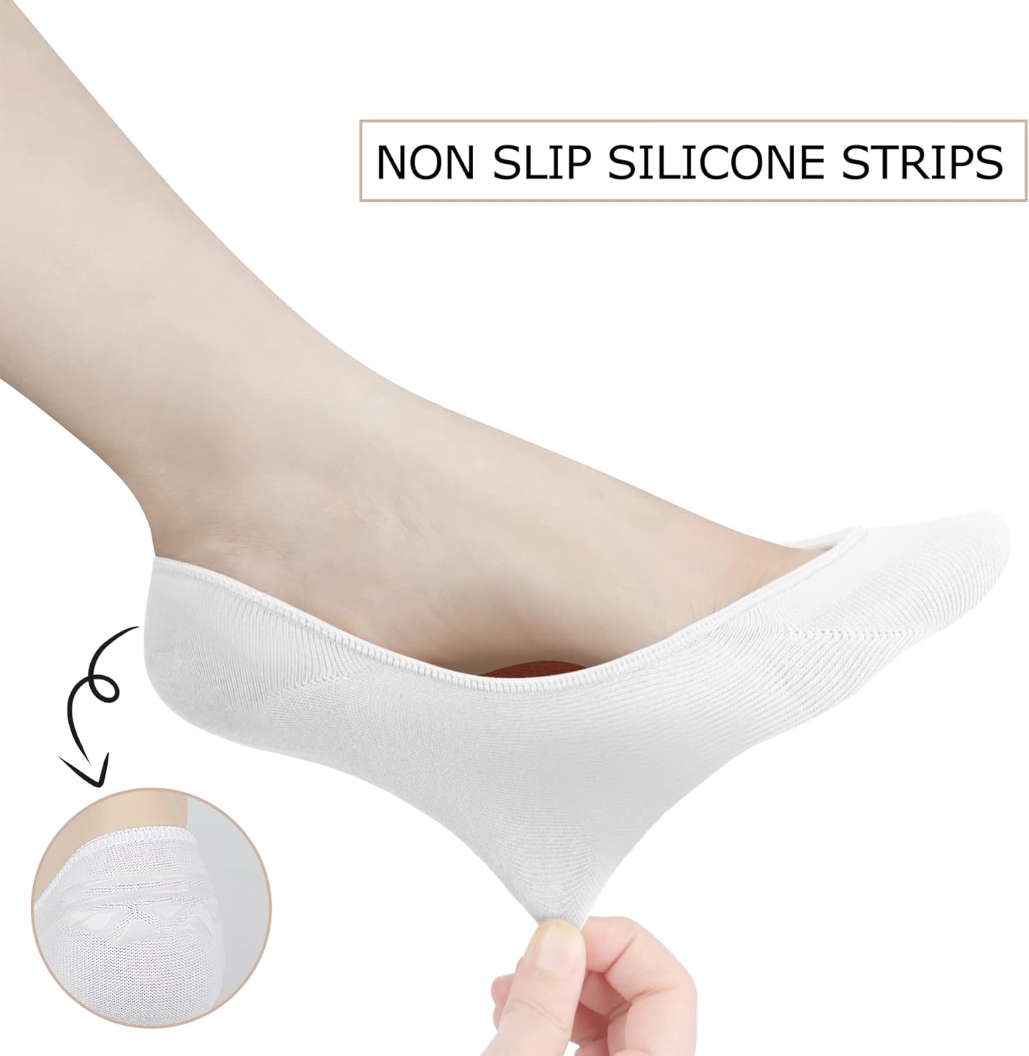 YouGa Invisible Socks Women - 3/6 Pairs No Show Ladies Non Slip Ankle Cotton Socks for Sneaker Loafers 3 61hVAD 6PwL. AC SL1500