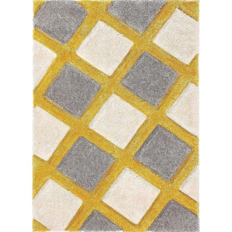 Image of Shaggy Carpet for Home 9X12 FEET Ultra-Soft, Thick, and Stylish Shag Texture Ideal for Living Room, Bedroom, or Office - Easy to Clean and Perfect (Yellow)