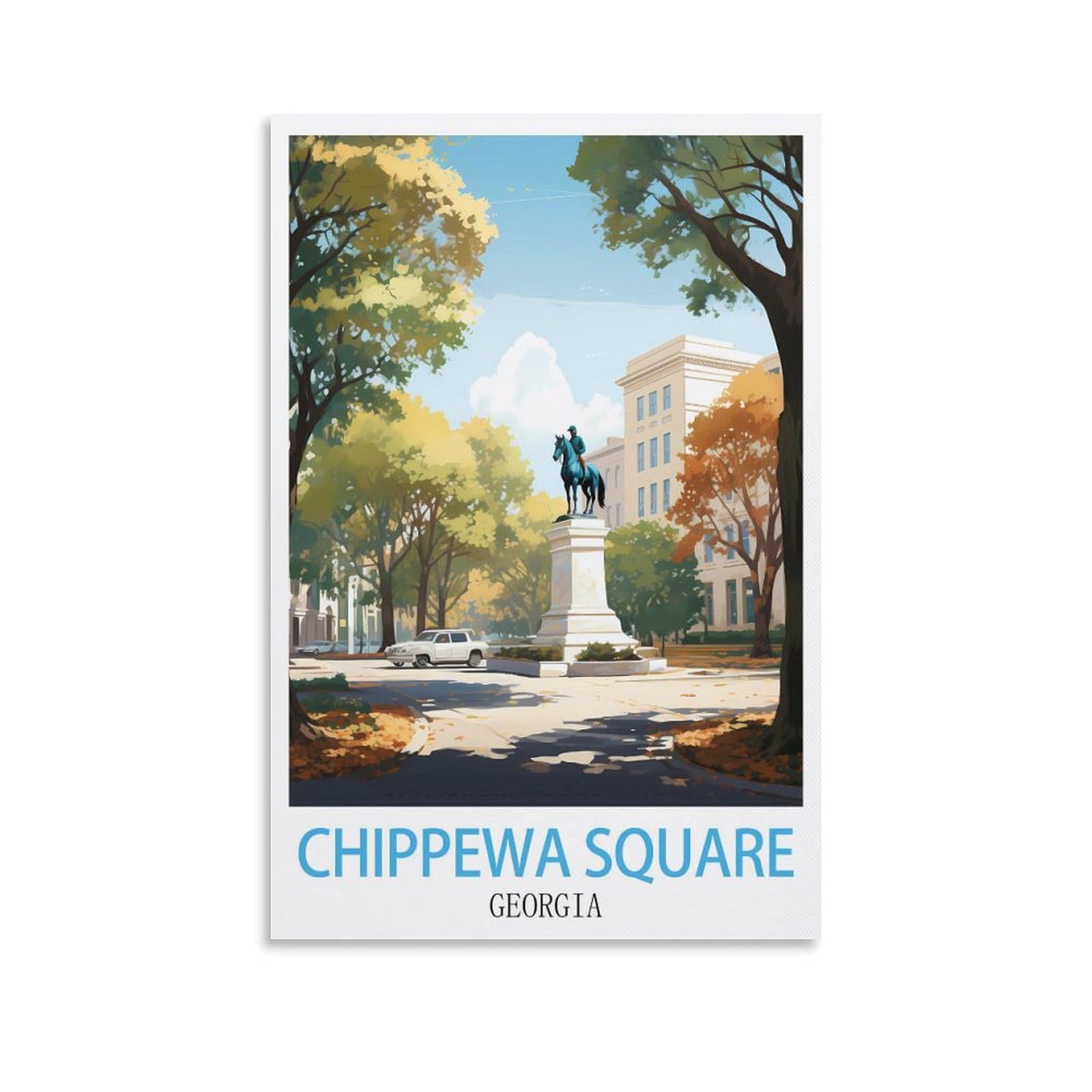 EZMLFA 5D Diamond Painting Kits for Adults,Chippewa Square Georgia,Diamond Painting,Landscape Gem Art Kits Adult and Crafts Home Decor 40x50cm