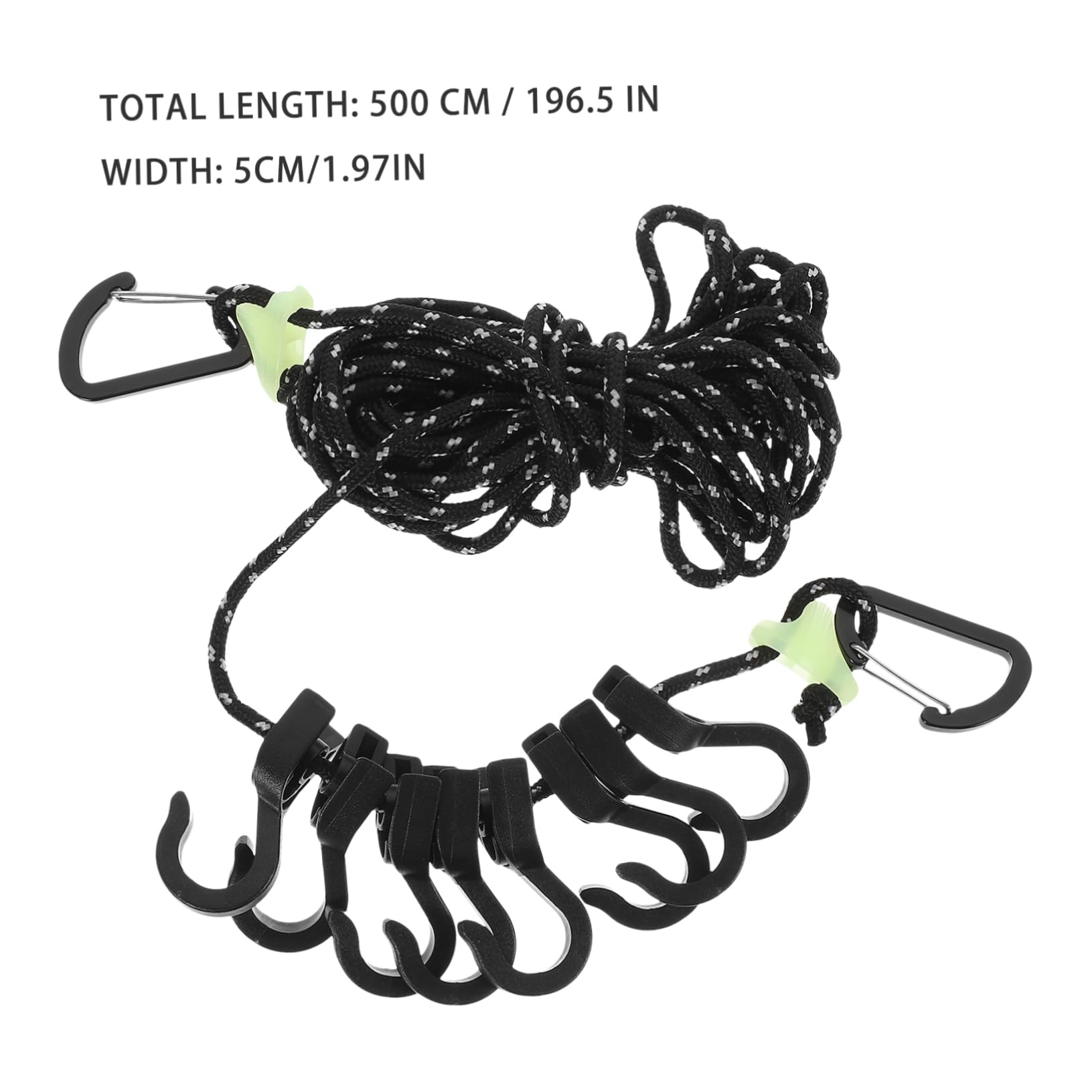 Cabilock 5 Stück Wäscheleine Campingpfanne Campingzelt Leichte Decke Camper Winddichtes Netz Stange Luft Campingtisch Outdoor Bungee Campingheringe Seile Zeltplane