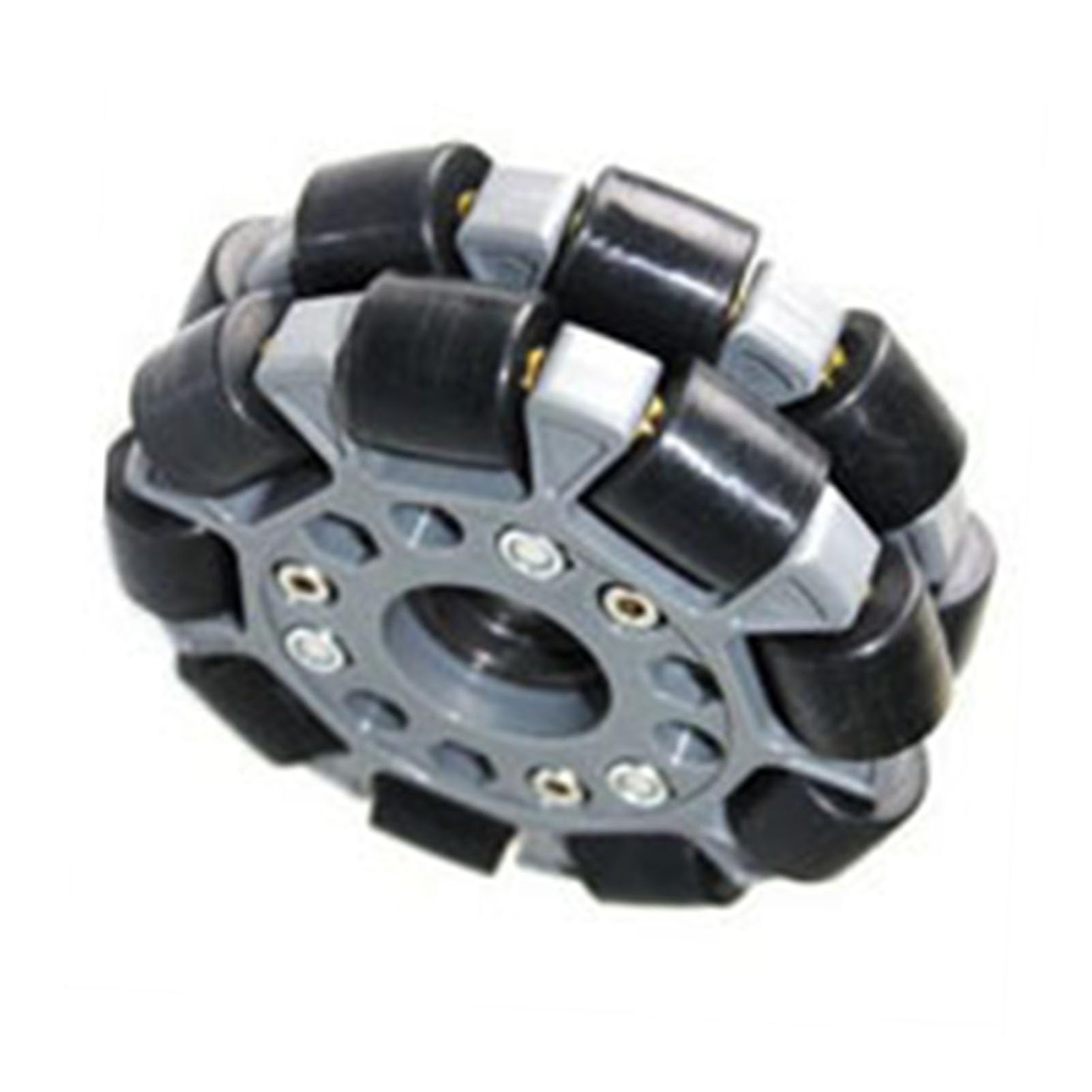 Fafeicy Koło Omnidirectional, Podwójne Koło Plastikowe 100 Mm (14049) | z podwójnymi metalowymi rolkami i gumową powłoką, ładowność 20 kg, mobilność 360 stopni dla zestawów robotycznych Robocon