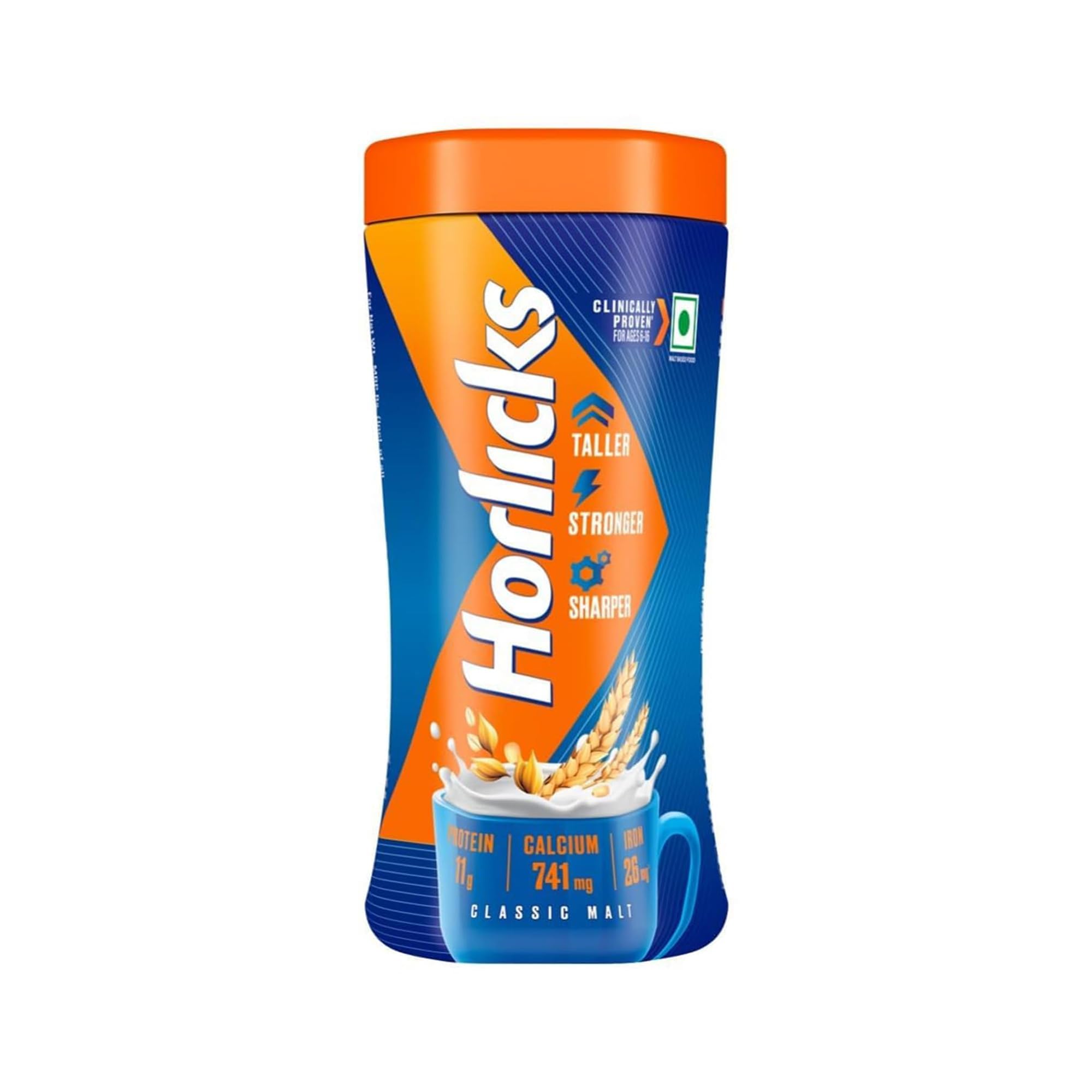 Horlicks Nutrition Drink Jar - 550 g - Classic Malt - Clinically Proven to make kids Taller, Stronger, Sharper