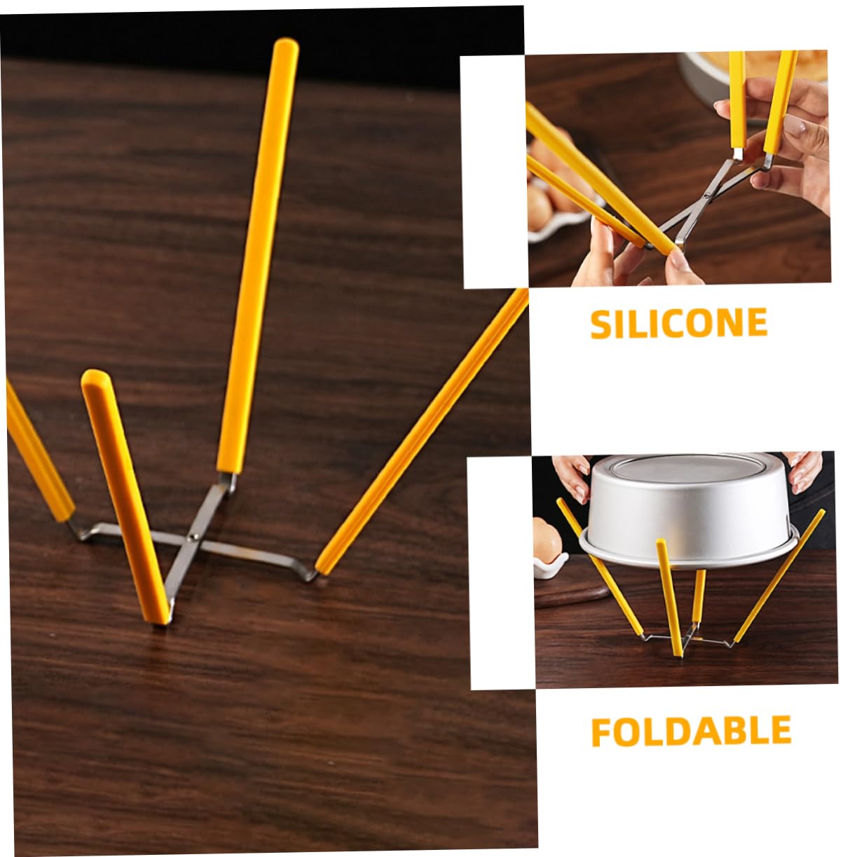 LABRIMP Rejillas para Enfriar y Hornear Pasteles de Acero Inoxidable y Silicona, Diseño de Cuatro Patas, Resistente a Rayaduras, Paquete de 2 Unidades para Moldes de 5 a 9 Pulgadas