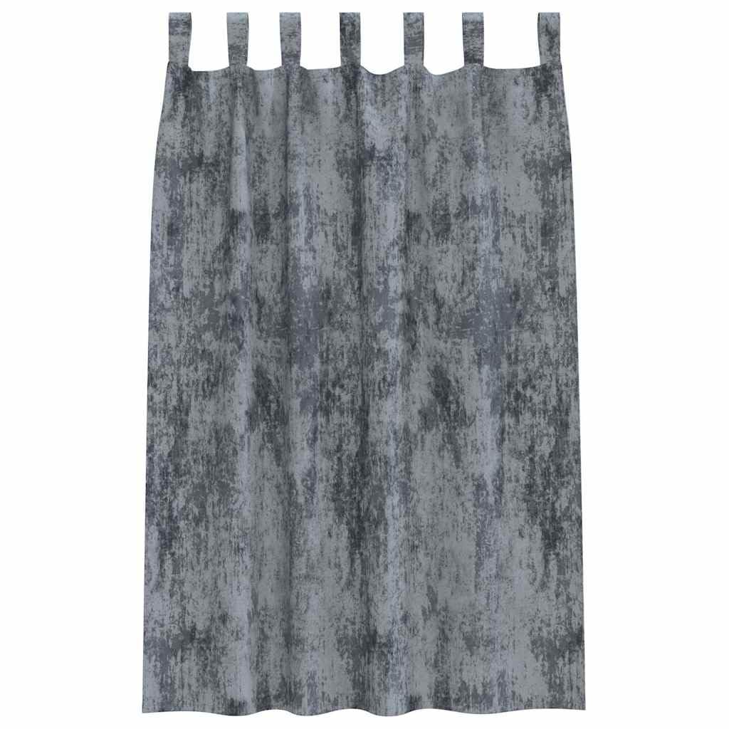 Juego de 2 cortinas de terciopelo gris plateado 175 x 140 cm, oscurecimiento de habitación, privacidad, cortina decorativa para salón y dormitorio, manejable manualmente