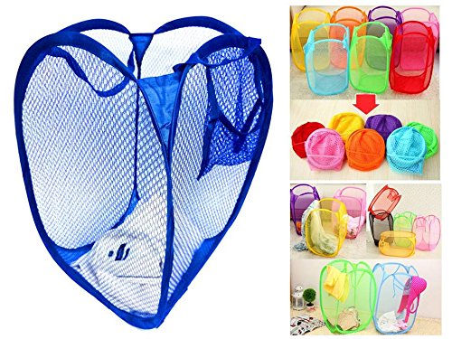 TriEcoWorld plegable Pop Up de malla lavado lavandería cesta bolsa de la basura Hamper Juguete Tidy almacenamiento, color azul oscuro