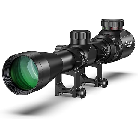 CVLIFE 3-9x40 Rifle Scope with Mil-Dot Reticle and Green Lens