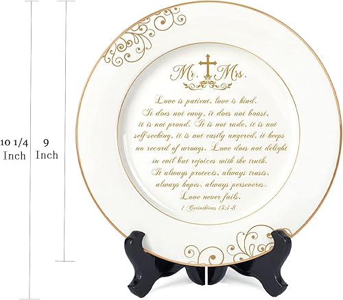 Miniatura 8 de Urllinz El mejor regalo de boda para parejas plato único para señor y señora 2022 con lámina de oro de 24 quilates decoración de regalo de boda de