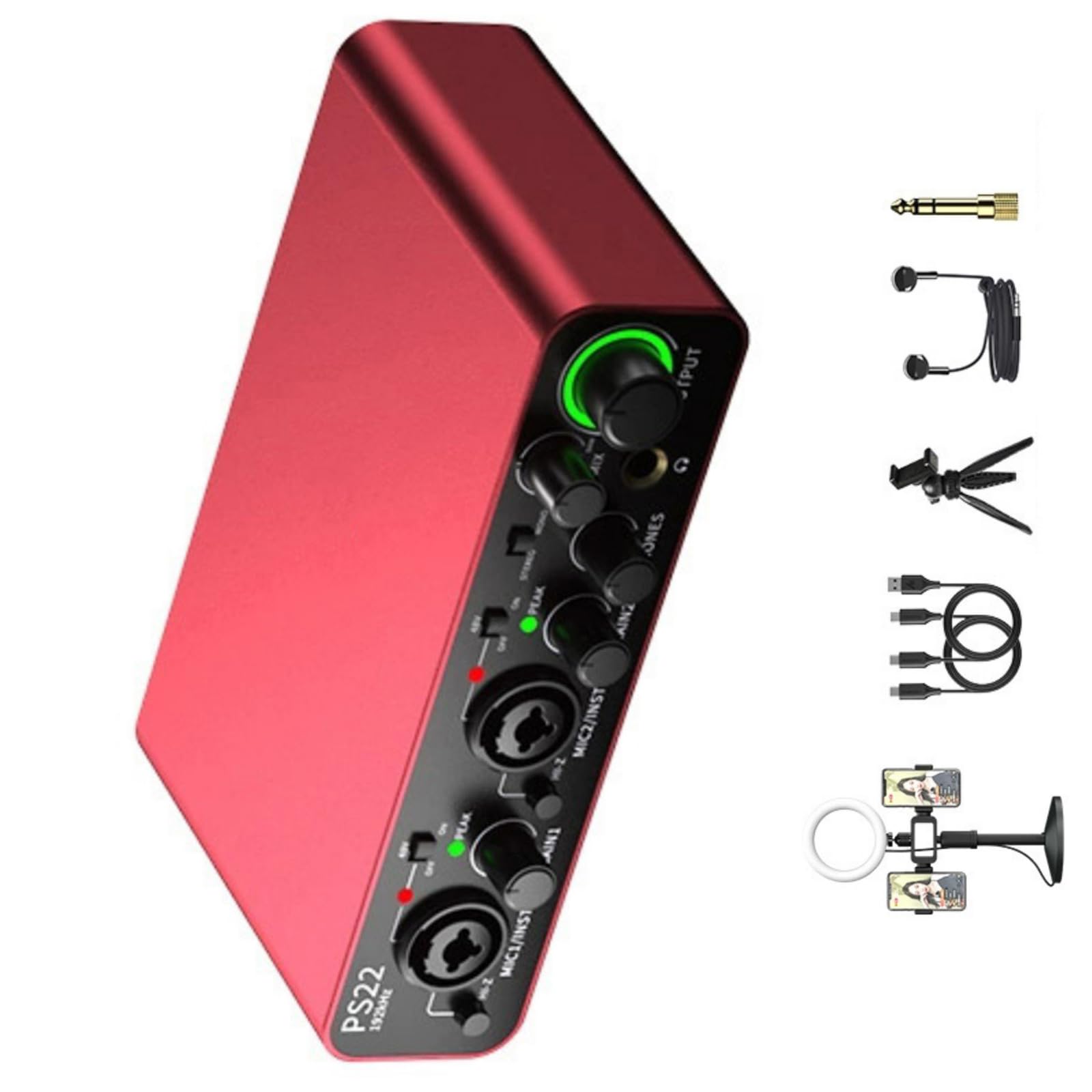 Interfacce audio USB professionali a 24 bit / 192 kHz per e streaming con ingressi multipli Plug and Play Scheda audio Plug and Play per podcast