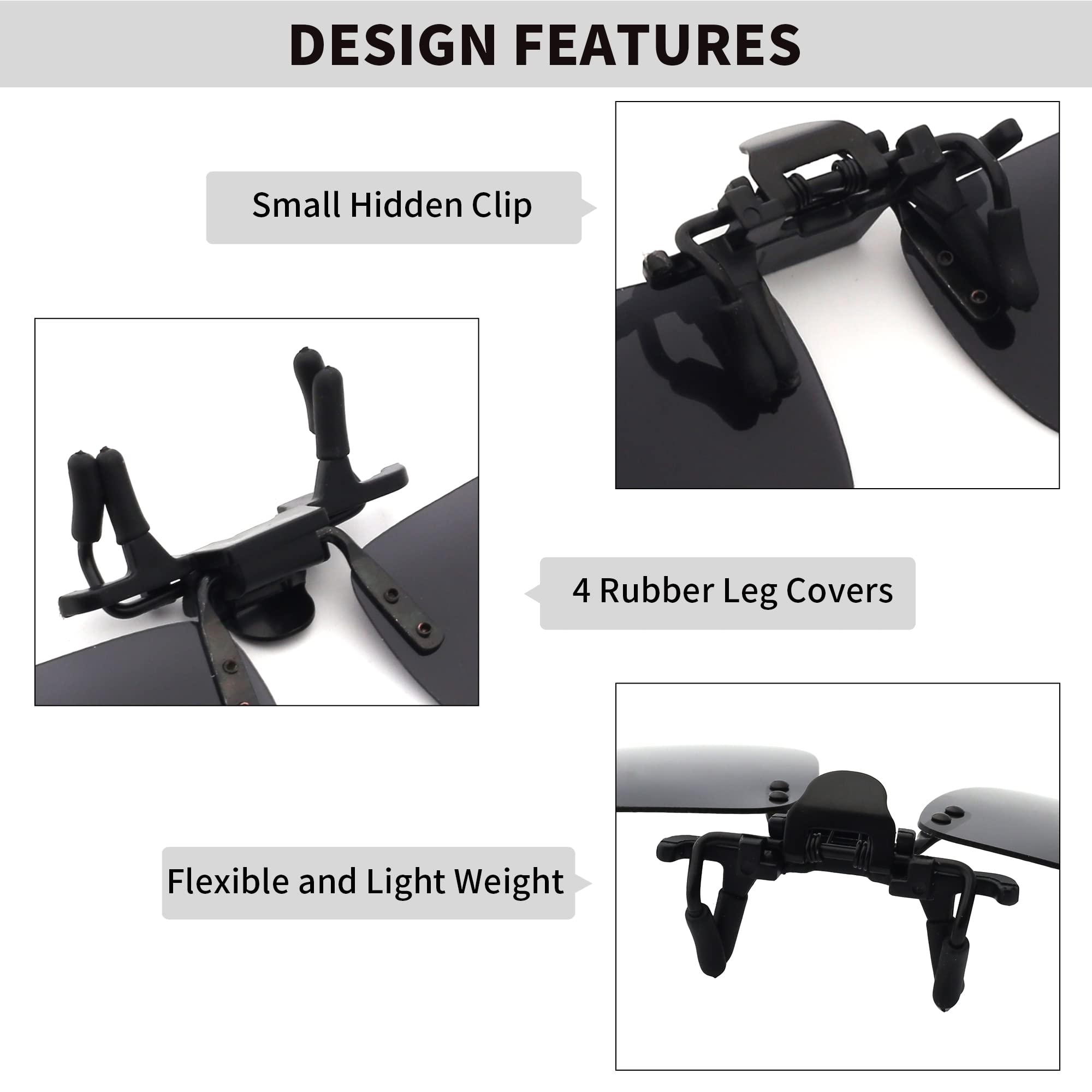 JM Clip Occhiali da Sole Polarizzata con Lenti Flip Up Senza Montatura per Occhiali da Vista…