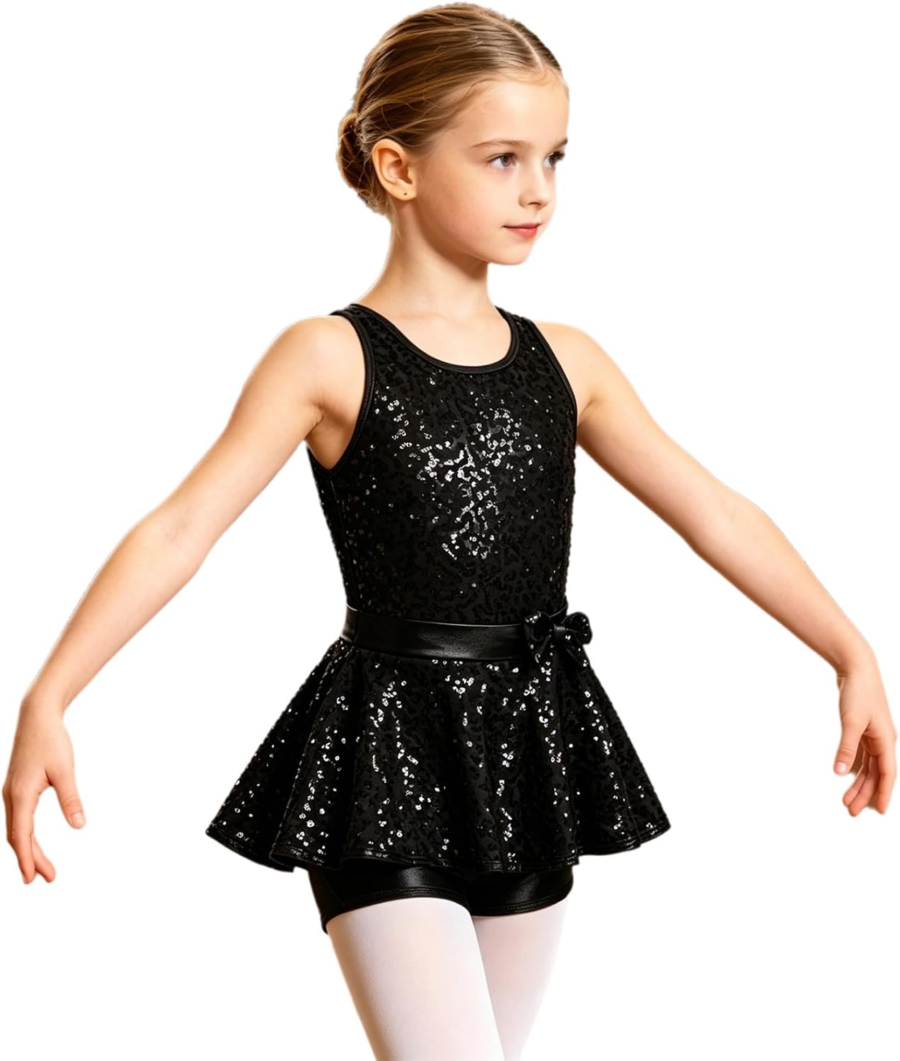 Kids Girls' Sequins Backless Jazz Hip-Hop Dance Leotard Dress Ballerina Dancing Jumpsuit Costumes