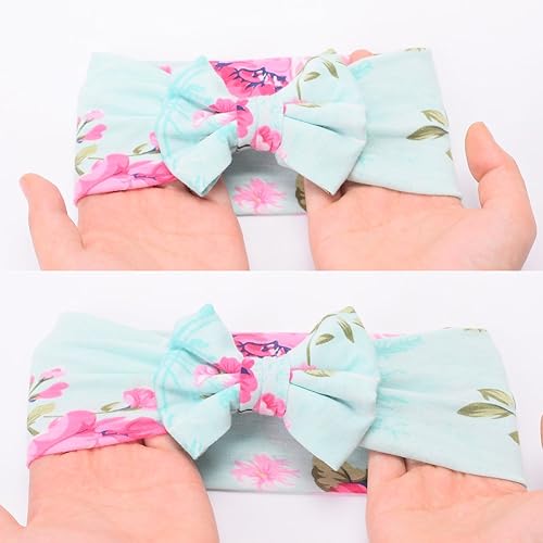 Miniatura 6 de Galabloomer Juego de diadema de manta de recepción con estampado de flores para bebé Aqua, Gris, Verde, Azul claro, Amarillo claro, Multicolor, Azul