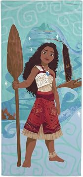 Jay Franco Disney Moana Kids Bath Pool Beach Towel - Floral Super Soft & Absorbent 100% Cotton Towel, Measures 28 x 58 Inches
