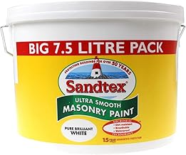 Sandtex Ultra Smooth Masonry Paint - Pure Brilliant White - 7.5 litres