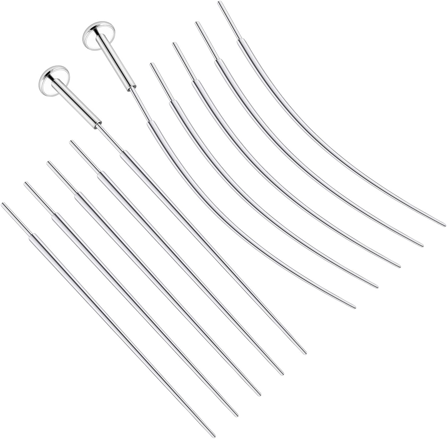 20/18G Threadless Nose Ring Earring Piercing Changing Tool Straight/Curved Surgical Steel