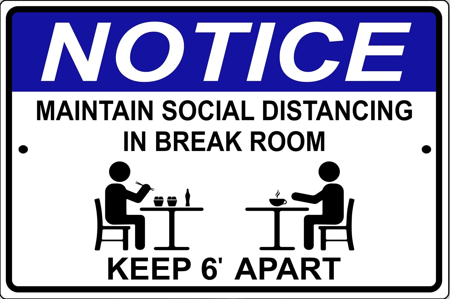 Notice Maintain Social Distancing In Room Safety Precautions Metal Sign