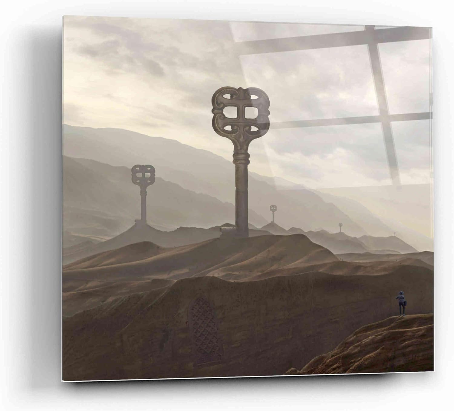 Epic Art 'Land of Keys' by Dariusz Klimczak, Acrylic Glass Wall Art, 12"x12"