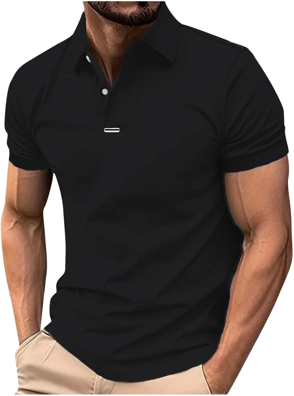 Men's Polos Shirts Moisture Wicking Athletic Basic Golf T-Shirt Men Casual Business Work Polos Tops Solid Regular Fit