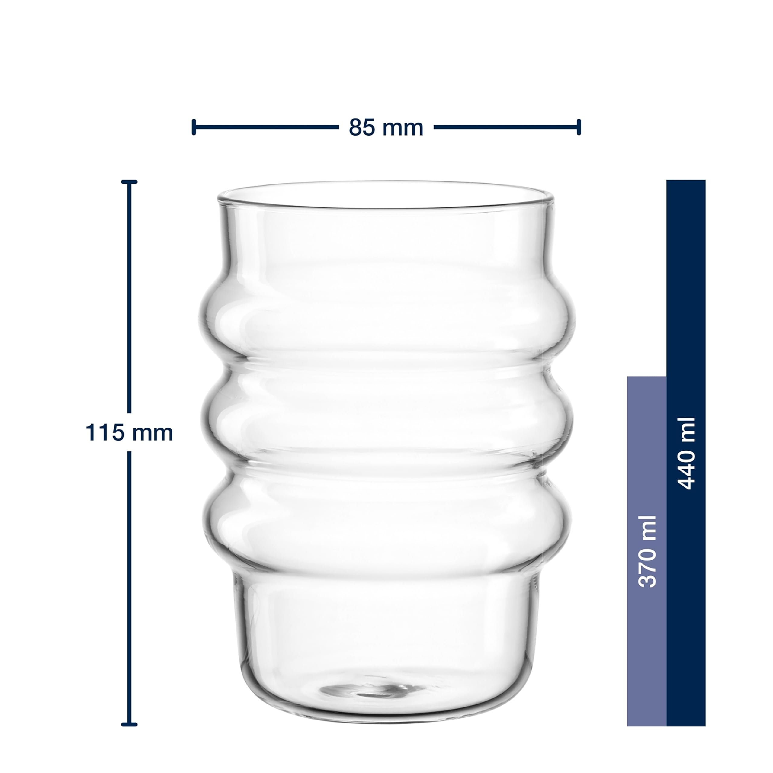 LEONARDO HOME SOLE 057167 Lot De 2 Verres à Eau 440 Ml Verre à Eau
