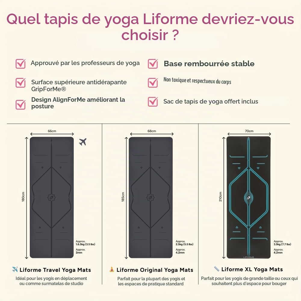 Liforme Zodiac – Tapis de yoga - Design d'alignement breveté | Adhérence Exceptionnelle, Écologique, Non Toxique, Résistant à la Transpiration, long et large, 4,2 mm, Sac de Yoga Offert