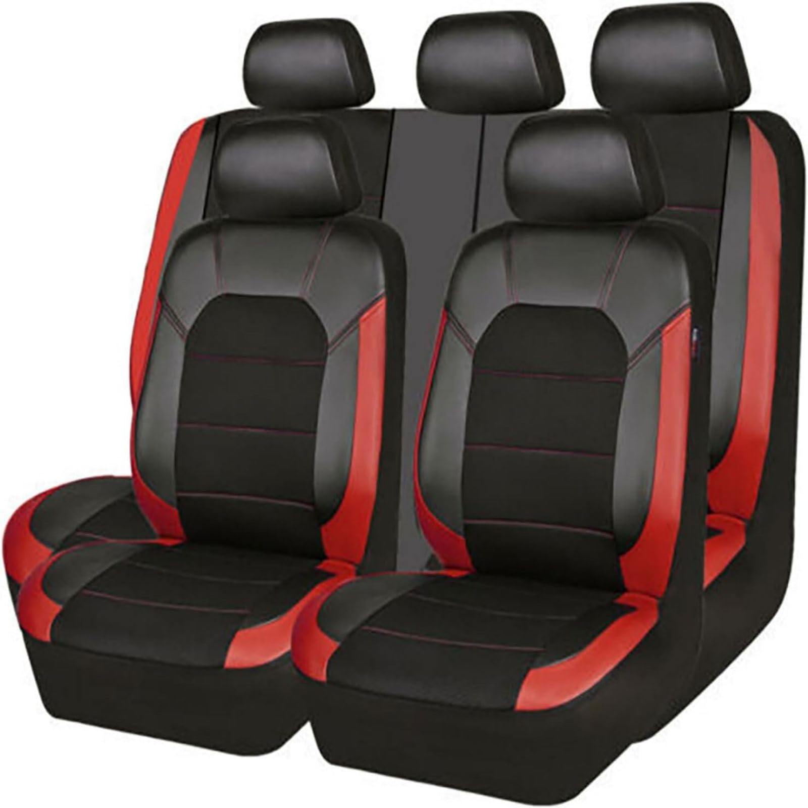 LGXYLF Car Fully Surrounded Seat Cover for Dacia Dokker/Duster/Jogger Extreme/Logan MCV/Nova/Supernova 2000-2024,against Wear, Tear, Scratches and Fading Car Accessories,Black-Red