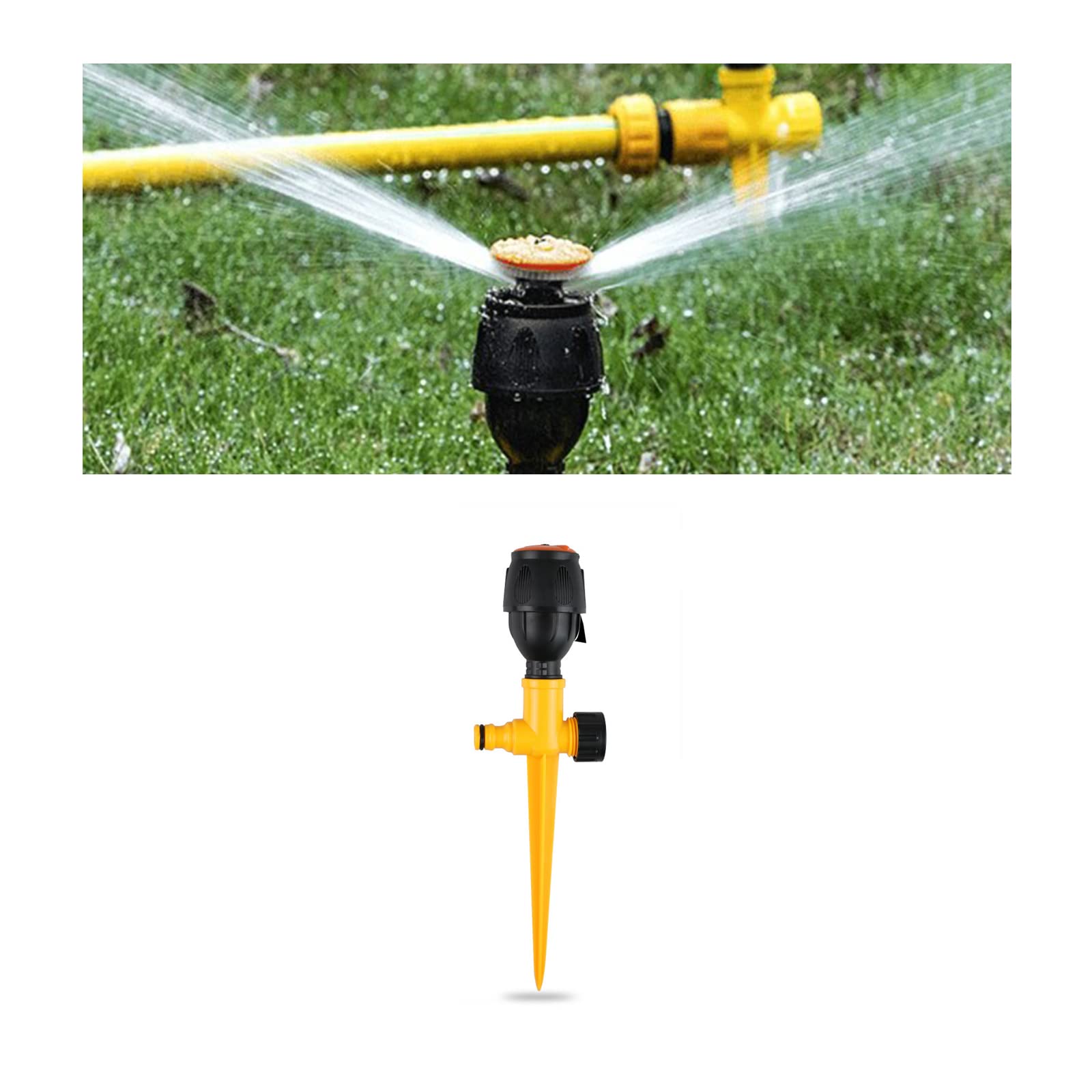 360° Rotation Auto Irrigation System Garden Lawn Sprinkler Patio,Multi-Adjustable Garden Sprinkler for Outdoor Grass Garden Yard Lawns for Outdoor Grass Garden Yard Lawns (ground plug+Mag nozzle-1pcs)