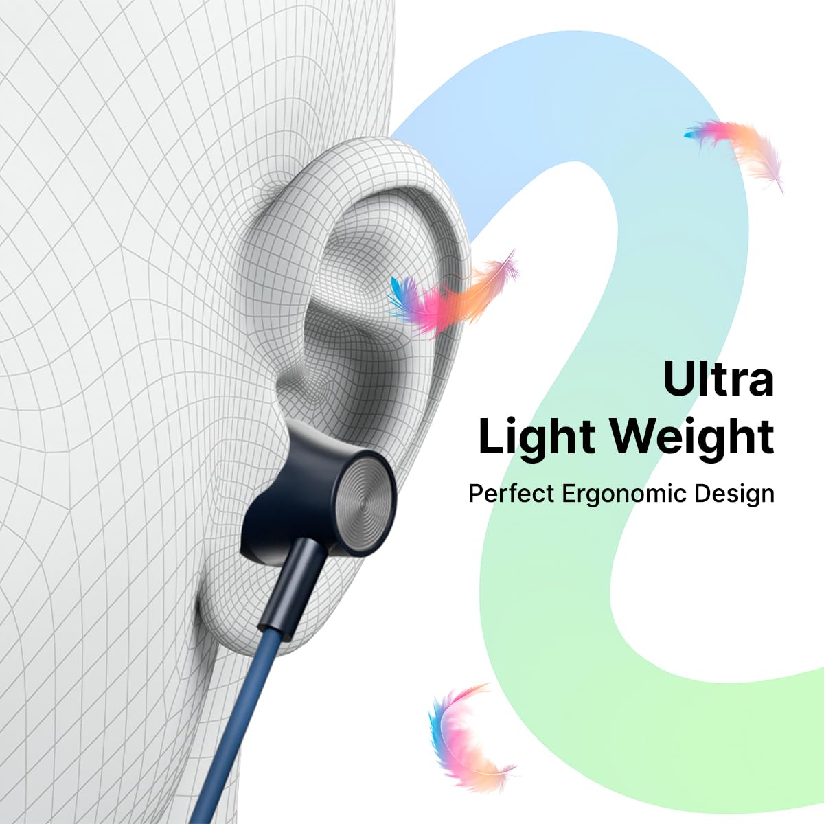 pTron Tangent Evolve w/ 50Hrs Playtime,HD Mic,Pristine Sound,14mm Drivers,Bluetooth V5.3 w/Dual-Device Pairing Wireless Neckband,Magnetic Buds,Voice Assistant,Type-C Charging &IPX4(Black/Blue) |in_ear 4