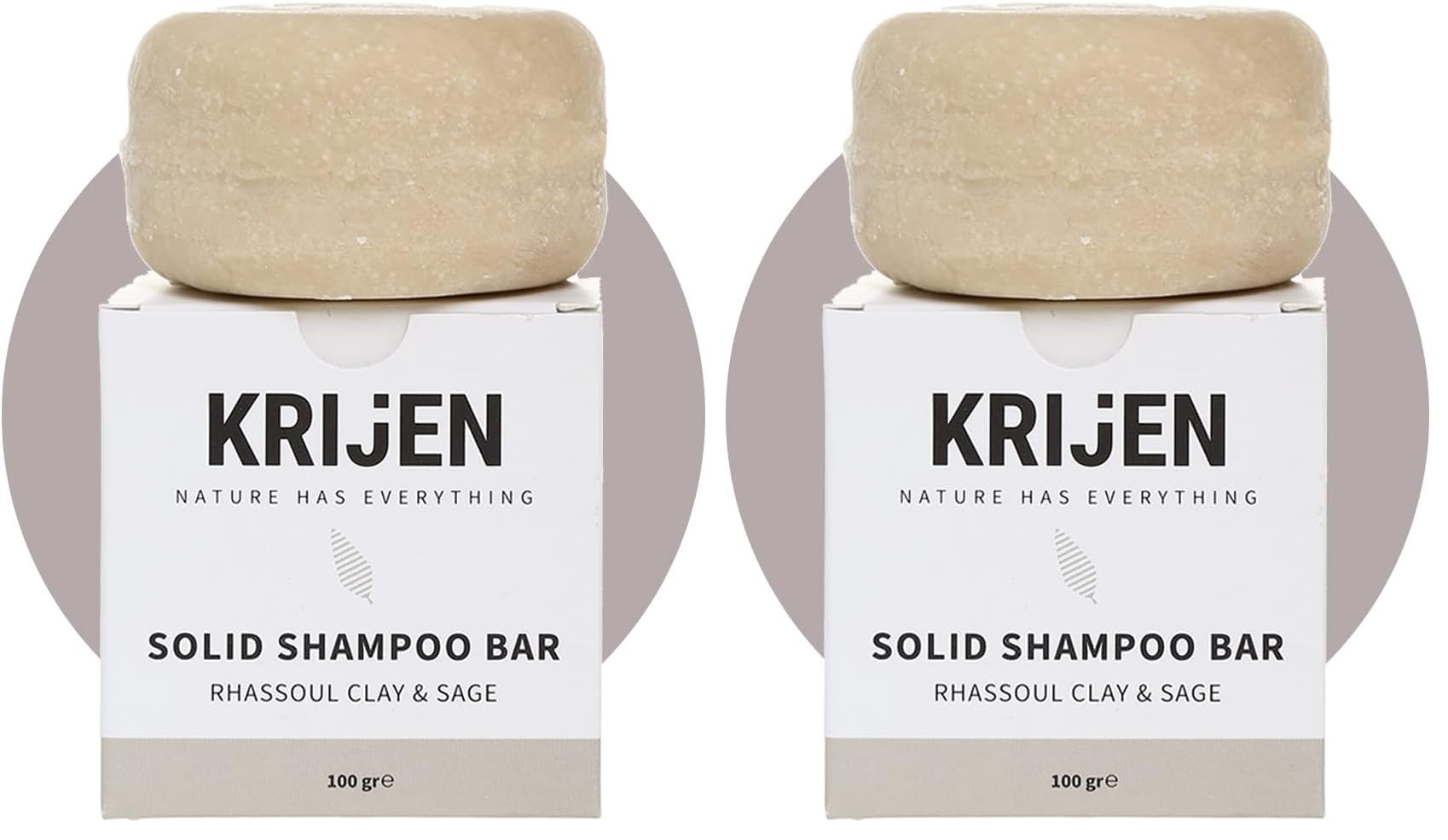 Krijen Rhassoul Kili & Adaçayı Katı Şampuan 100 gr (2 paketi)