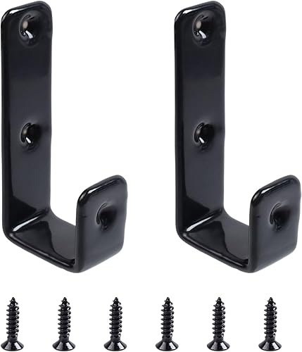 Geesatis 2 ganchos para escalera de cama, ganchos en forma de J, de metal resistente recubierto de PVC para decoración de cama, herramienta de