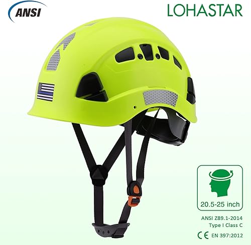 Miniatura 5 de Casco de seguridad con visera y protección auditiva, casco de trabajo aprobado por LOHASTAR ANSI Z89.1 para motosierra forestal, casco de tala