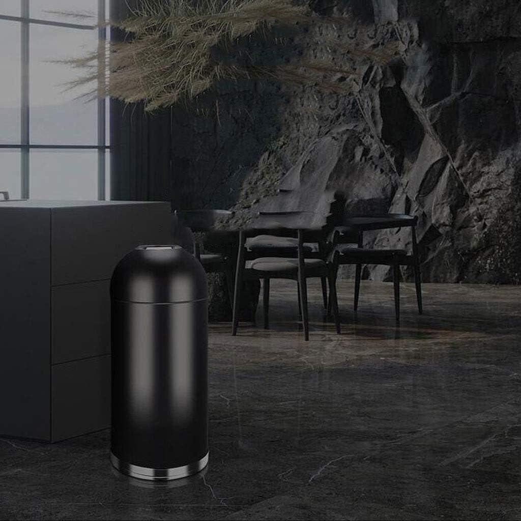 LoiYtrd Circular Garbage Bin With Detachable Inner Bin, Outdoor Hotel Shopping Center Garbage Bin, Foot Operated Garbage Bin(Schwarz,33L)
