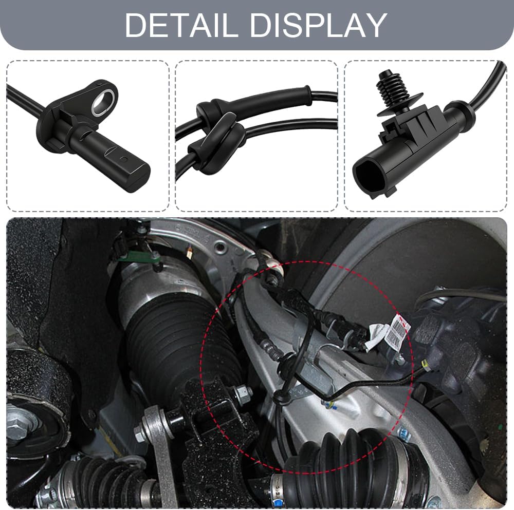 ABS Wheel Speed Sensor Rear Left, Automotive Replacement Anti-Lock Brake Speed Sensors 3630050U2010,Rear Left/Right ABS Sensor Sensing Device Cable Direct Fit for Heyue Models Brake System