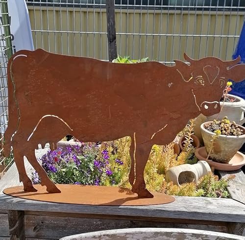 NEU !! Große Kuh 63 cm x 42 cm aus Metall in Edelrost Bauernhof Haustiere Landleben Garten Deko Figur Mediterran Vintage Landhaus NEU !! Große Kuh 63 cm x 42 cm aus Metall in Edelrost Bauernhof Haustiere Landleben Garten Deko Figur Mediterran Vintage Landhaus