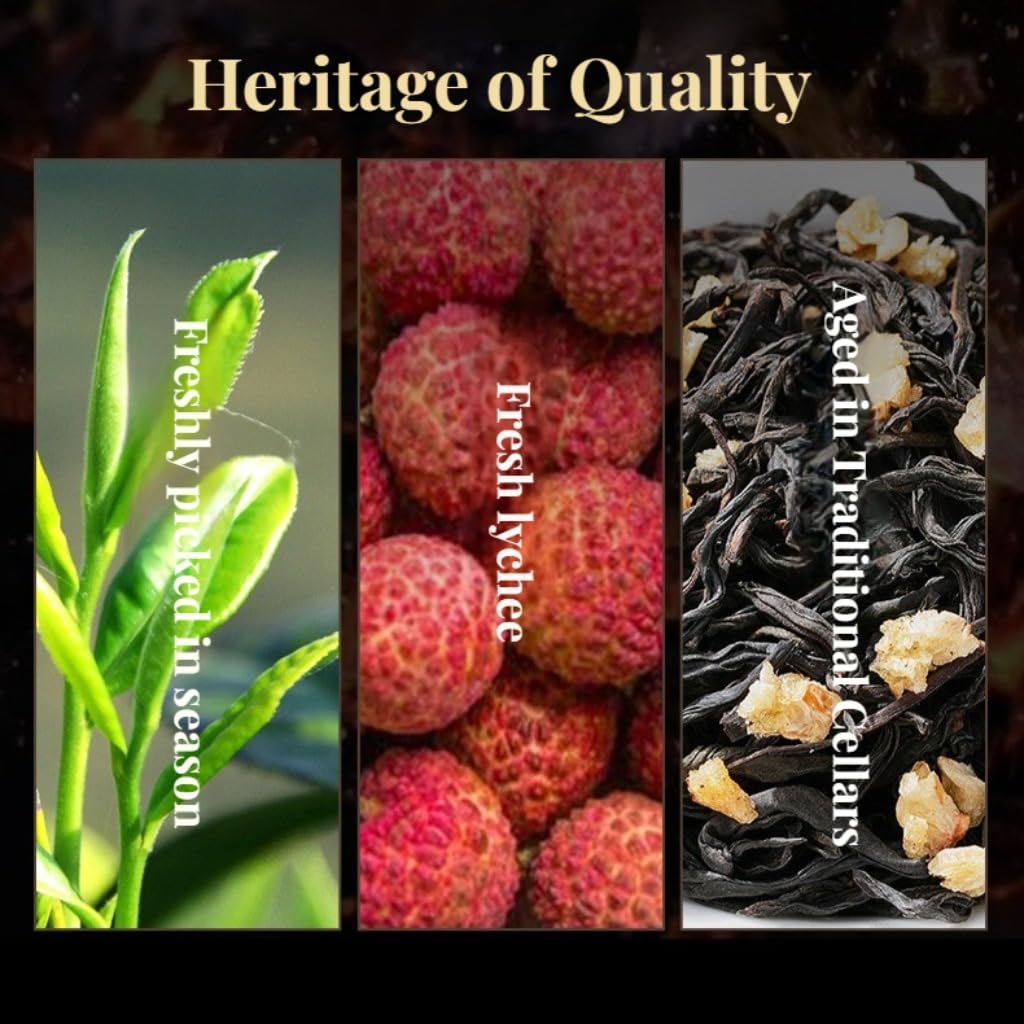 Tè Nero Al Litchi Di Grado 1 | Tè Nero Cinese, Aroma Ricco, Gusto Fruttato 250g * 2/17,64oz | Regalo Di Tè in Foglie Sciolte