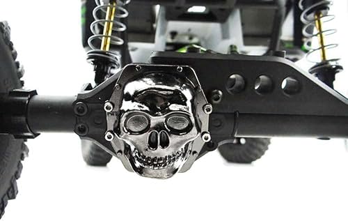 Hot Racing WRA12CT01 Metal Skull AR60 Diff Cover (Cromo Negro) - Yeti Wraith AX