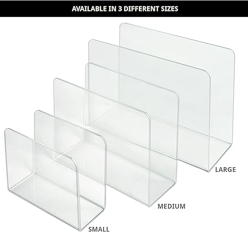 Miniatura 3 de Azar Displays 255080 - Organizador de escritorio pequeño para archivos, clasificador, paquete de 4, transparente