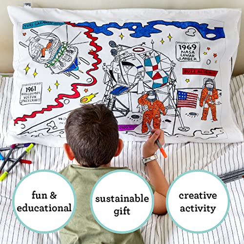 image for eatsleepdoodle - Coloring Pillowcase for Kids – Reusable DIY Pillow 