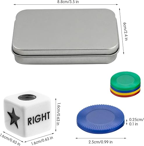 Miniatura 2 de BEABOY Juego de dados izquierdo y derecho central con 3 dados + 40 fichas de colores