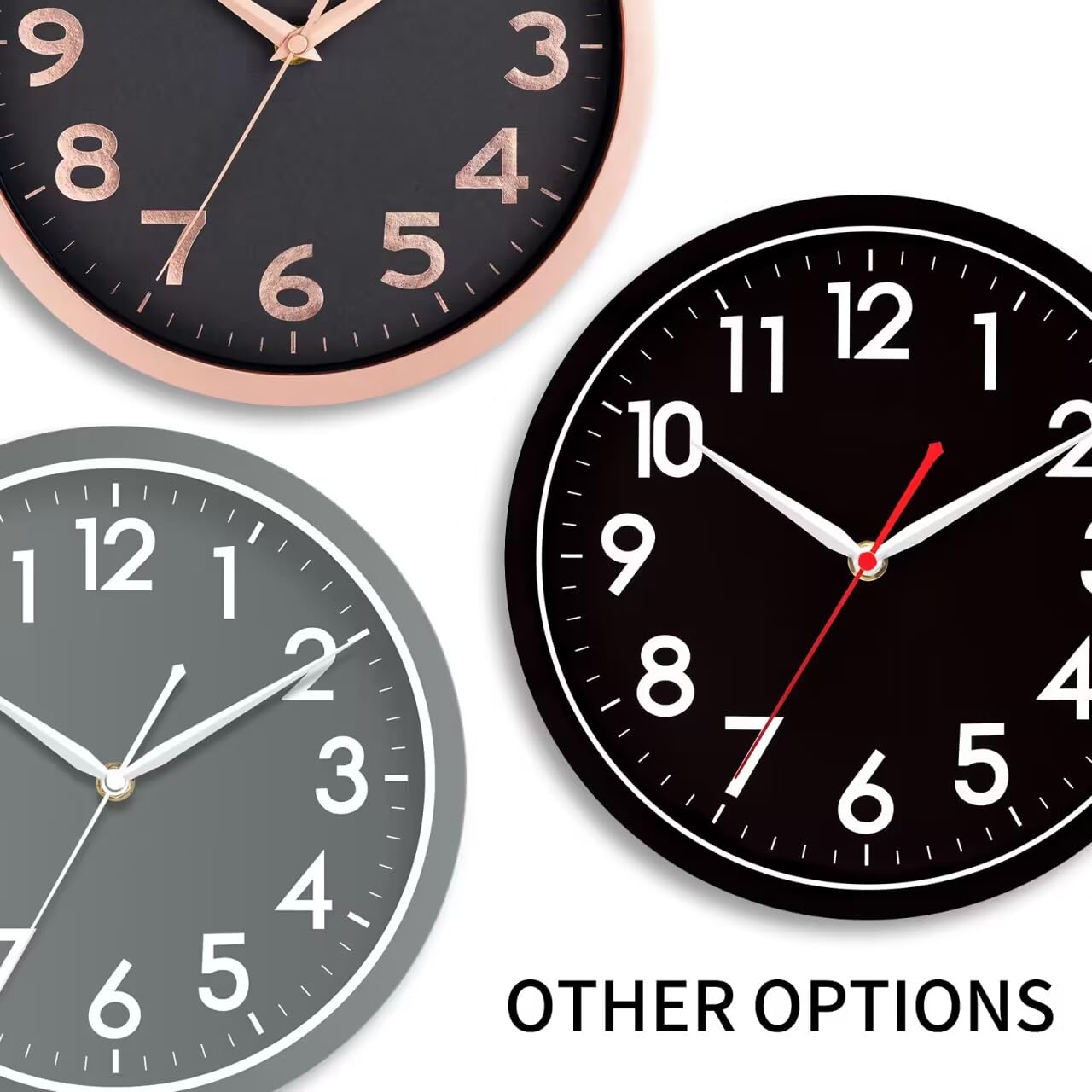 AKCISOT Wanduhr, geräuschlos, nicht tickend, moderne Wanduhren, batteriebetrieben, 25.4 cm, analoge kleine klassische Uhr, dekorativ für Schlafzimmer, Küche, Home Office, Schule, Wohnzimmer (weiß) | Klassenzimmer, Küche, Büro, leicht ablesbare Zahlen, Gar
