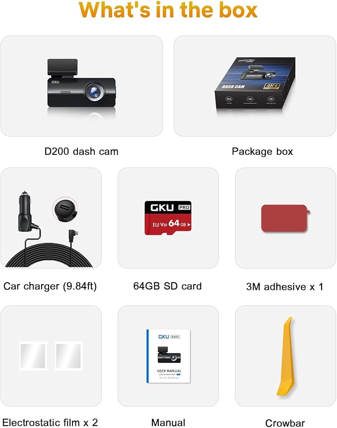 GKU Dash Cam 4K Mini para Carro, WiFi, Visión Nocturna miniatura 9