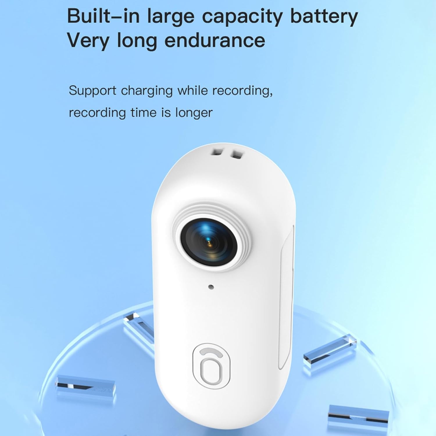 Micro Action Cam 1080p con Grandangolo da 120° Mini Camera 360° Clip Rotante Telecamera per Ciclismo Moto Videocamera POV Camera per Animali Nascoste da Esterno Body Cam per Vlogging Registrazione