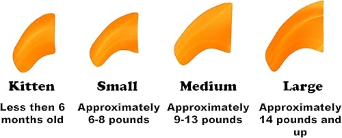 Miniatura 2 de Purrdy Paws Paquete de 40 tapas de uñas suaves para garras de gato, color naranja que brilla en la oscuridad (mediano)